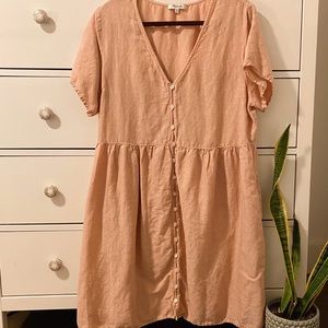 linen-blend madewell mini dress